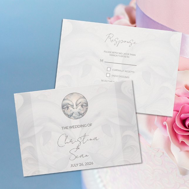 Moderne Whimsy Dolphin Wedding RSVP Response Card Karte (Von Creator hochgeladen)