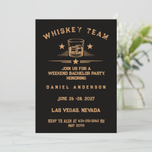 Moderne Whiskey-Themen-Wochenend-Junggesellenparty Einladung