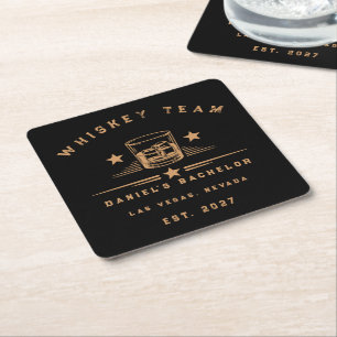 Moderne Whiskey-Wochenend-Junggesellenparty Rechteckiger Pappuntersetzer