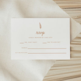 Moderne White & Beige Leaf Hochzeit RSVP Karte