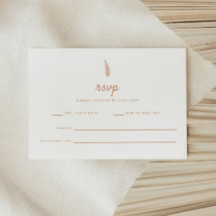 Moderne White & Beige Leaf Hochzeit RSVP Karte
