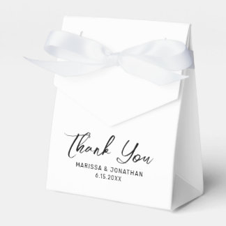 Moderne White Black Hand Letter Wedtered Danke Geschenkschachtel