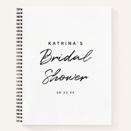 Moderne White Black Simple Brautparty Gift List Notizbuch