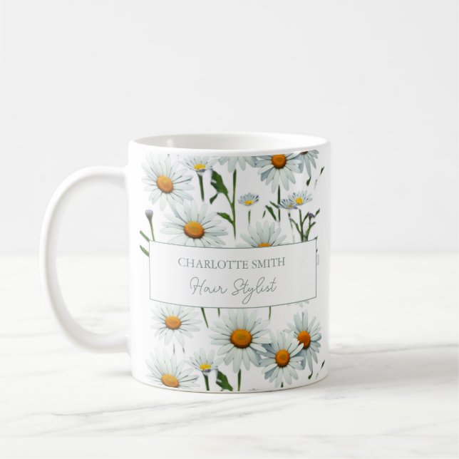 Moderne White Daisy-Sitte Kaffeetasse (Links)