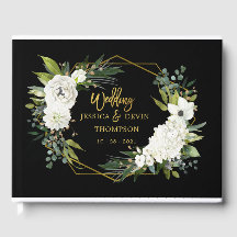 Moderne White Floral Black Frame Wedding