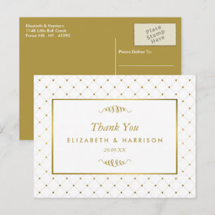 Moderne White & Gold Foil Effekt Hochzeit Vielen D Postkarte