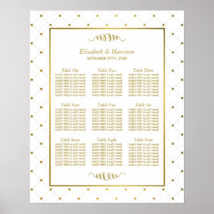 Moderne White & Gold Foil-Effekt Hochzeitsplanung Poster