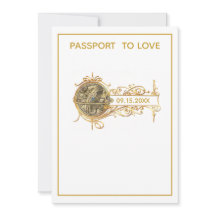 Moderne White Gold Passport Hochzeit