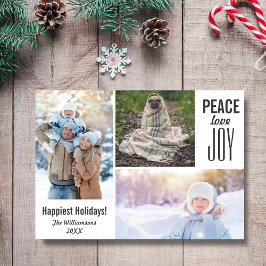 Moderne White Holidays Peace Liebe Joto Collage Feiertagskarte