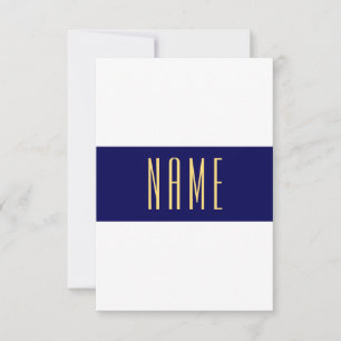 Moderne White Navy Center Band Tall Eleganter Text Dankeskarte
