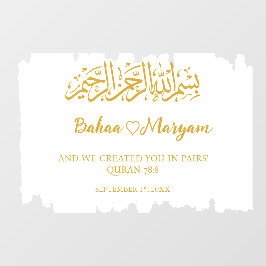 Moderne White Wedding Welcome Sign Decal Aufkleber