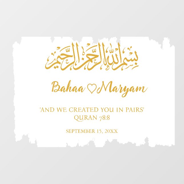 Moderne White Wedding Welcome Sign Decal Aufkleber (Blatt)