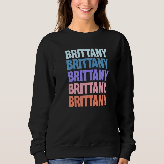 Moderne wiederholte Text Bretagne Sweatshirt (Vorderseite)
