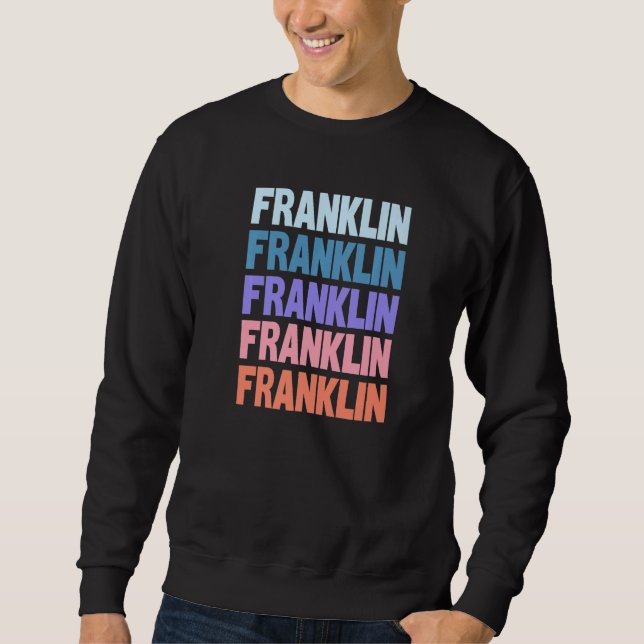 Moderne wiederholte Text Franklin Sweatshirt (Vorderseite)