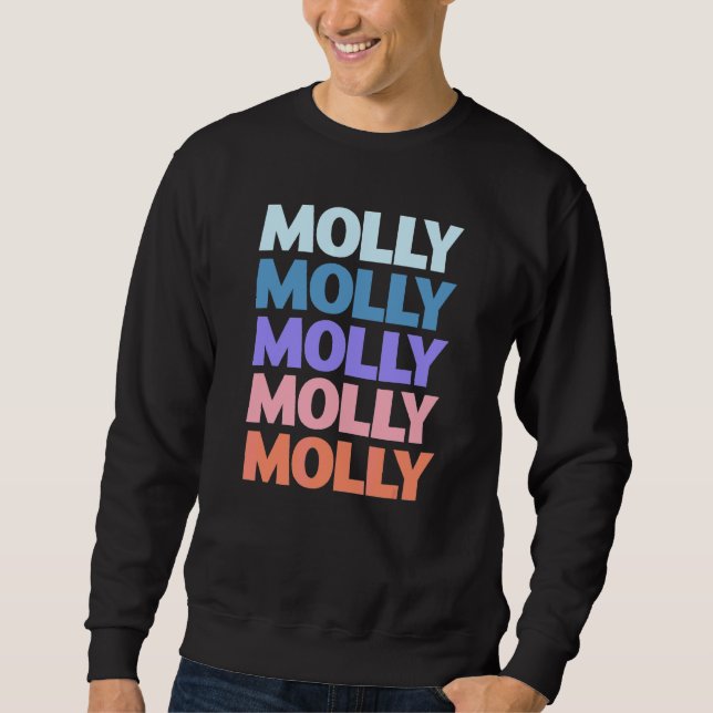 Moderne wiederholte Text Molly Sweatshirt (Vorderseite)