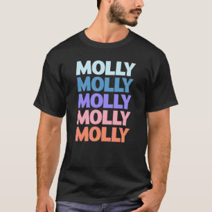 Moderne wiederholte Text Molly T-Shirt