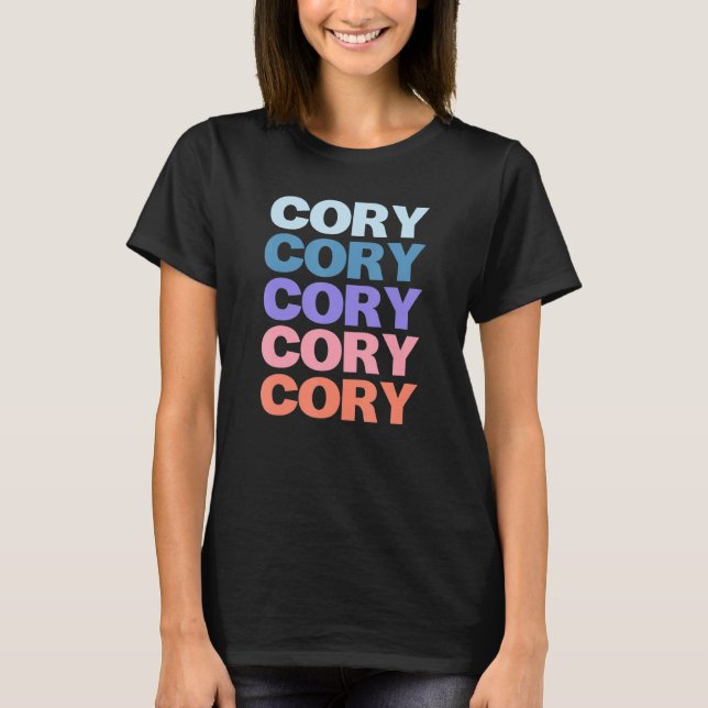 Moderne, wiederholte Textsortierung T-Shirt (Vorderseite)