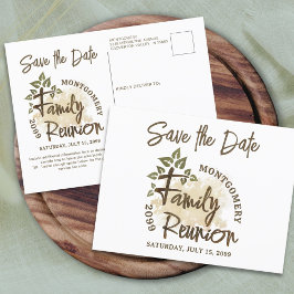 Moderne Wiedersehen Tree Save the Date Postkarte