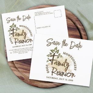Moderne Wiedersehen Tree Save the Date Postkarte