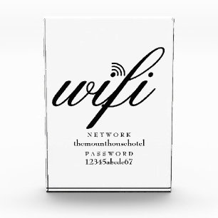 Moderne Wifi-Netzwerk- und Passwort-Anzeige Fotoblock