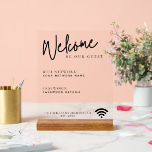 Moderne WiFi-Netzwerkkennwortinformation Acrylschild