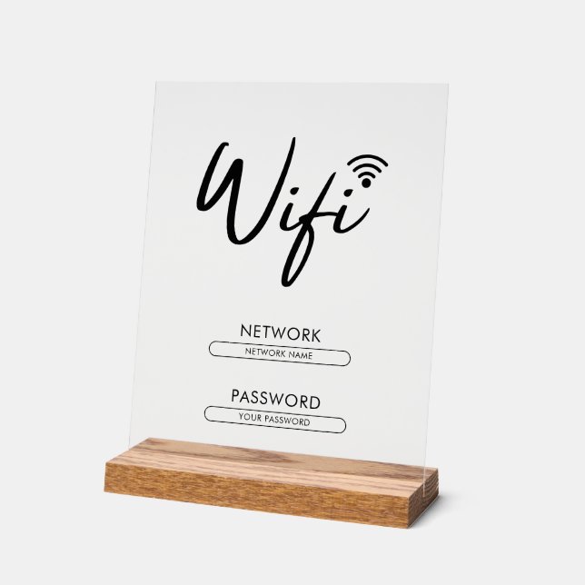 Moderne Wifi-Passwort-Netzwerk  Acrylschild (Winkel)