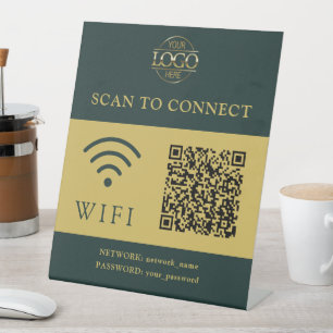 Moderne Wifi-Passwort & Netzwerk   QR-Code-Logo Sockelschild