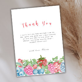 Moderne Wild Berry Sweet Baby Dusche Dankeskarte