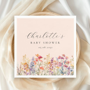 Moderne Wildblume Babydusche Serviette