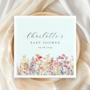 Moderne Wildblume Babydusche Serviette