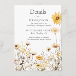 Moderne Wildblume Begleitkarte