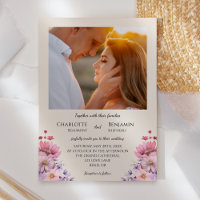 Moderne Wildblume Beige Classic Foto Hochzeit