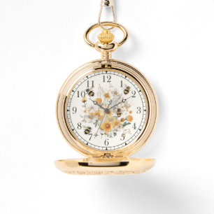 Moderne Wildblume Blumenbiene Stilvolle Chic Woman Armbanduhr