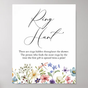 Moderne Wildblume Blumenfang Brautparty Poster