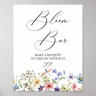 Moderne Wildblume Blumenfloral Brautparty Bloom Ba Poster