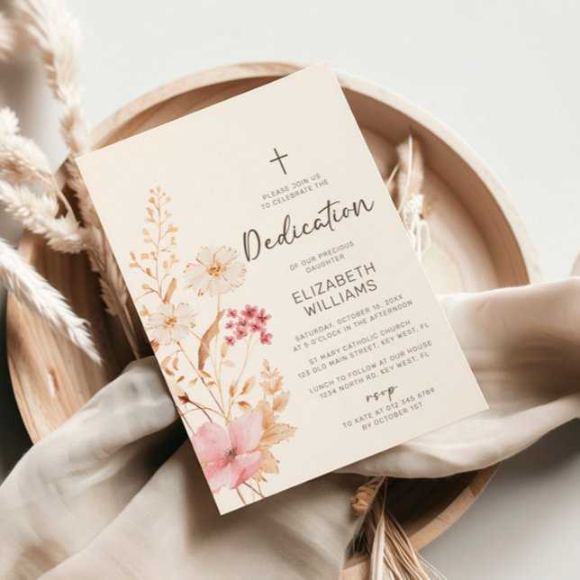 Moderne Wildblume | Botanischer Garten Dedication Einladung (Von Creator hochgeladen)