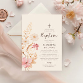 Moderne Wildblume | Botanischer Garten Taufe Einladung