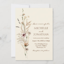 Moderne Wildblume Christliche Bläserblütenhochzeit Einladung