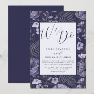 Moderne Wildblume Dusty Lila Script Wedding Einladung