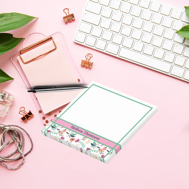 Moderne Wildblume Frühling Wiese Blumen Post-it Klebezettel (Von Creator hochgeladen)