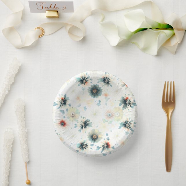 Moderne Wildblume Garden Paper Teller (Hochzeit)