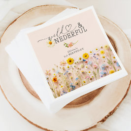 Moderne Wildblume Girl 1. Geburtstag Serviette