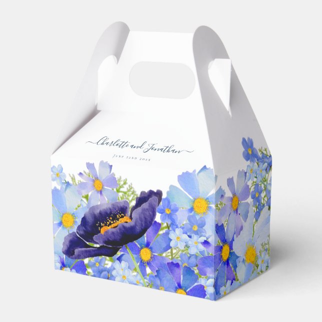 Moderne Wildblume Hochzeit Danke Geschenkschachtel (Vorderseite)