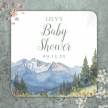 Moderne Wildblume Kinderdusche in Wasserfarbe