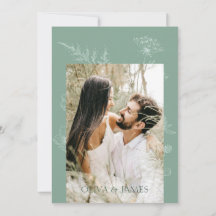 Moderne Wildblume Minimal Sage Green Wedding