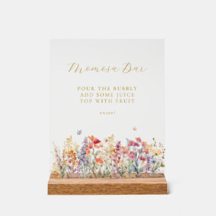 Moderne, Wildblume Momosa Bar Baby Dusche Acrylschild