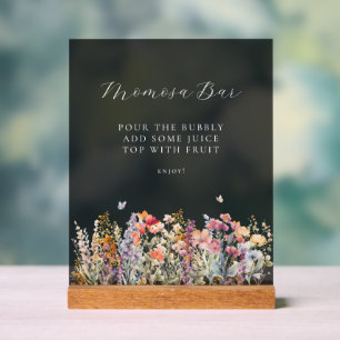 Moderne, Wildblume Momosa Bar Baby Dusche Acrylschild