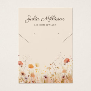 Moderne Wildblume Necklace Earring Display Card