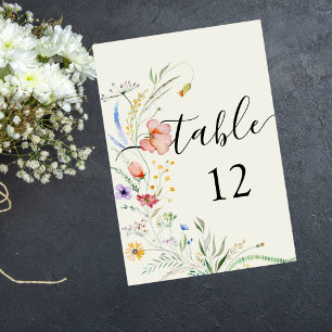 Moderne Wildblume Tischnummer