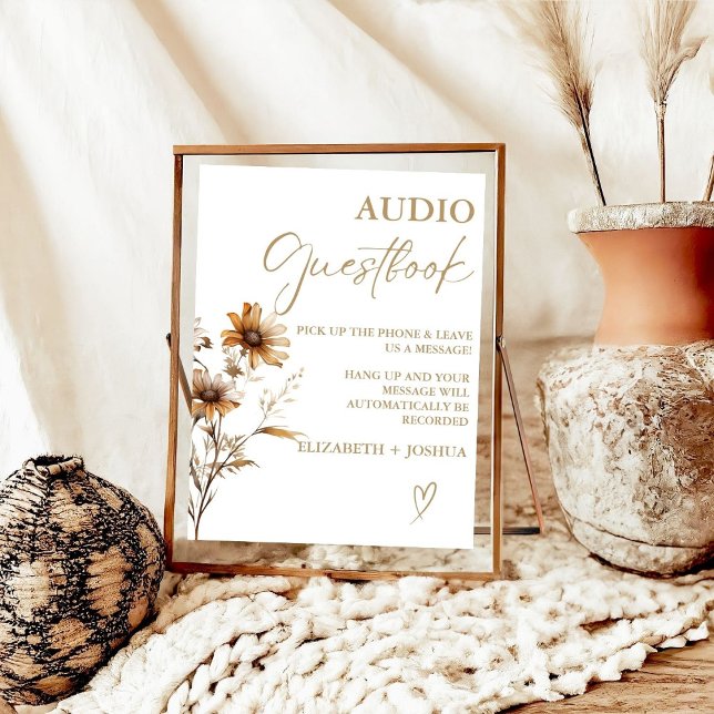 Moderne WildblumeGold Grazing table Sign Poster (Von Creator hochgeladen)